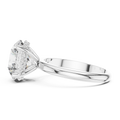 3.75 CT round lab grown diamond hidden halo engagement ring in white gold, side view