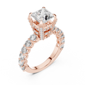 2 carat princess cut diamond engagement ring with round side stones in luxury setting