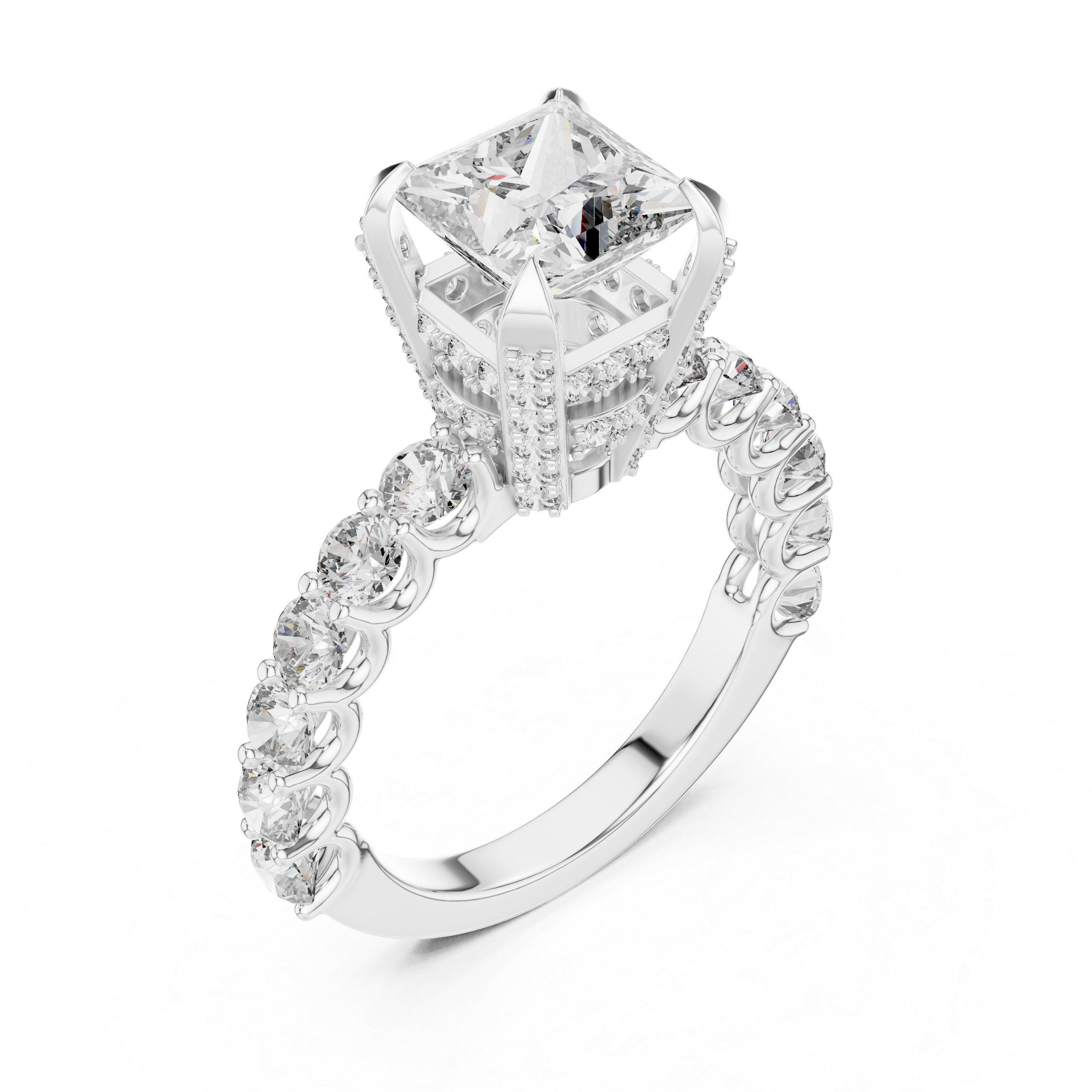 Classic Princess Cut Diamond Engagement Ring