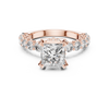 2 carat princess cut diamond engagement ring with round side stones in luxury setting