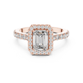 Emerald Cut Lab Grown Diamond Halo Ring