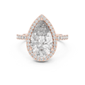 Exquisite pear brilliant cut diamond ring with hidden halo design