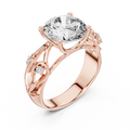Solitaire Round Cut Lab-Grown Diamond Engagement Ring in Rose Gold