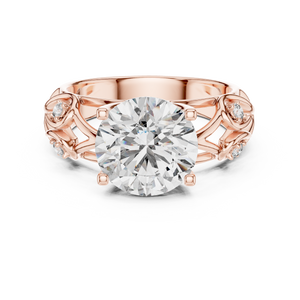 Luxury Round Cut Lab-Grown Diamond Engagement Ring in Rose Gold