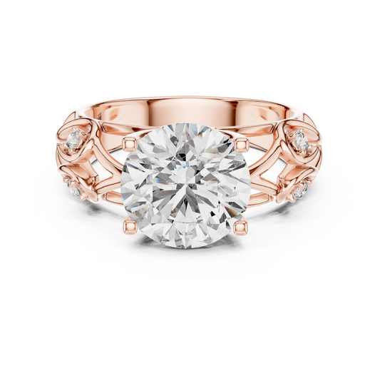 Luxury Round Cut Lab-Grown Diamond Engagement Ring in Rose Gold