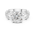 Solitaire Lab-Grown Diamond Engagement Ring with Intricate Filigree Band in White Gold
