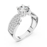 1 CT Round Lab Grown Diamond Split Shank Engagement Ring