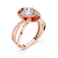 1 CT round solitaire lab-grown diamond engagement ring with a split-shank band
