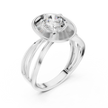 1 CT round solitaire lab-grown diamond engagement ring with a split-shank band