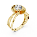 1 CT round solitaire lab-grown diamond engagement ring with a split-shank band