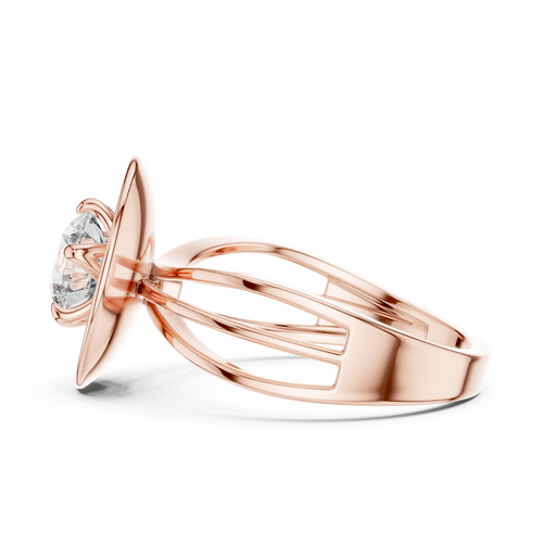 1 CT round solitaire lab-grown diamond engagement ring with a split-shank band