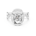 1 CT round solitaire lab-grown diamond engagement ring with a split-shank band