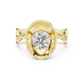 1 CT round solitaire lab-grown diamond engagement ring with a split-shank band