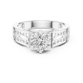1 Ct Round Lab Grown Diamond Filigree Solitaire Engagement Ring in 14K White Gold with Hand-Pierced Openwork Band