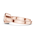 1 Ct Round Lab Grown Diamond Bezel Solitaire Engagement Ring in 14K Rose Gold with Comfort Fit Band.