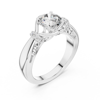 1 CT Round Lab Grown Diamond Woven Vine Engagement Ring
