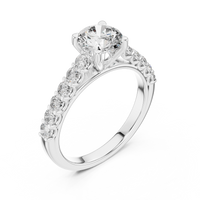 1.54 CTW Round Lab Grown Diamond Side Stone Engagement Ring