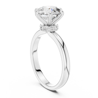 2 CT Round Solitaire Lab Grown Diamond Hidden Halo Engagement Ring
