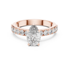 1.10 CT Pear Cut Lab Grown Diamond Pave Engagement Ring in Rose Gold