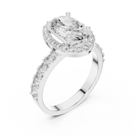 1.60 CT Oval Cut Lab Grown Diamond Halo Engagement Ring