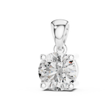 1 CT Round Cut Solitaire Lab-Grown Diamond Pendant in 14K White Gold