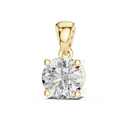 1 CT Round Cut Solitaire Lab-Grown Diamond Pendant in 14K Yellow Gold