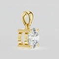 Side View of 1 CT Round Cut Solitaire Lab-Grown Diamond Pendant in Yellow Gold