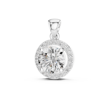 1 CT Round Halo Lab Grown Diamond Pendant Necklace
