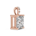 2 CT Princess Cut Lab Grown Diamond Solitaire Pendant in Rose Gold with Accented Bail
