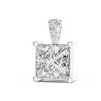 2 CT Princess Cut Lab Grown Diamond Solitaire Pendant Necklace
