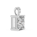 2 CT Princess Cut Lab Grown Diamond Solitaire Pendant in White Gold with Accented Bail