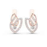 Lab Grown Diamond Open Leaf Huggie Earrings