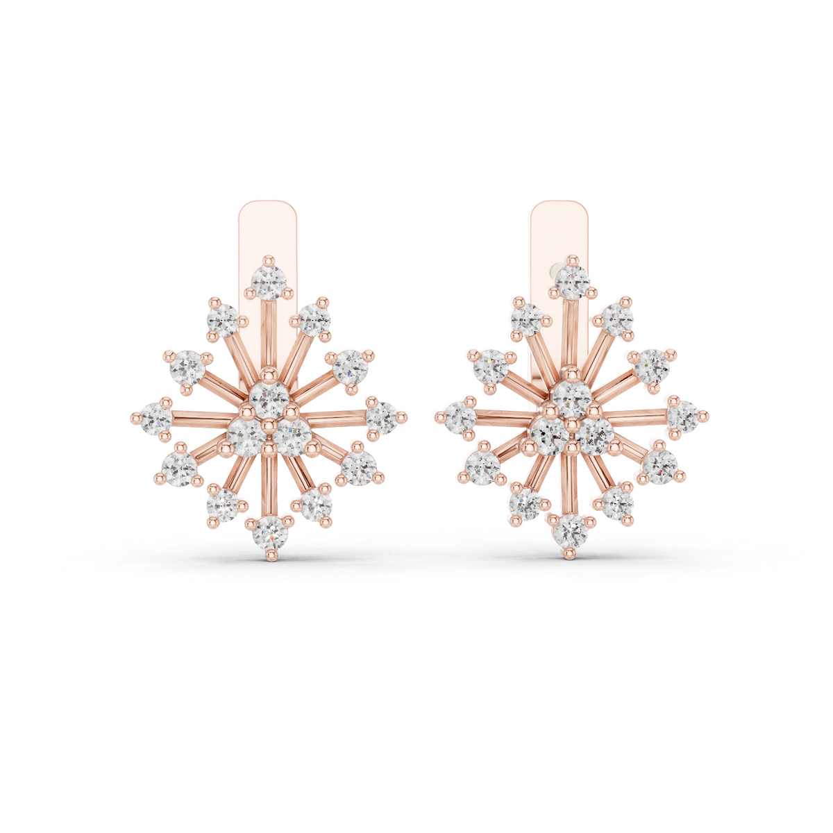 Lab Grown Diamond Starburst Stud Earrings