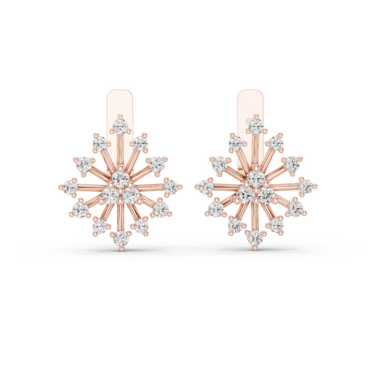 Lab Grown Diamond Starburst Stud Earrings in rose gold