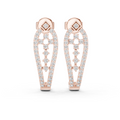 Rose gold 0.50 ct lab grown diamond open teardrop drop earrings, front view