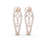 Rose gold 0.50 ct lab grown diamond open teardrop drop earrings, front view