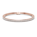 Rose gold oval cut diamond tennis bracelet, close-up view
