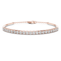 Rose gold diamond bar bangle bracelet, close-up view
