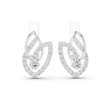 Lab Grown Diamond Open Leaf Huggie Earrings