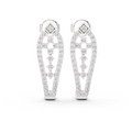 White gold 0.50 ct lab grown diamond open teardrop drop earrings, front view