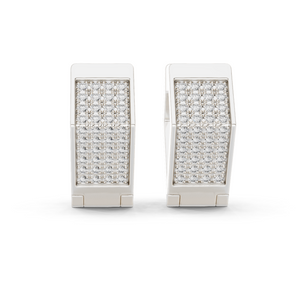 Lab Grown Diamond Pavé Bar Huggie Earrings