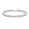 White gold oval cut diamond tennis bracelet, close-up view