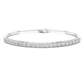 White gold diamond bar bangle bracelet, close-up view