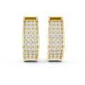 Lab Grown Diamond Graduated Pavé Huggie Earrings in yellow gold