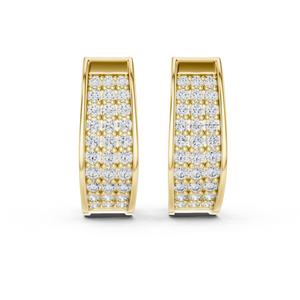 Lab Grown Diamond Graduated Pavé Huggie Earrings