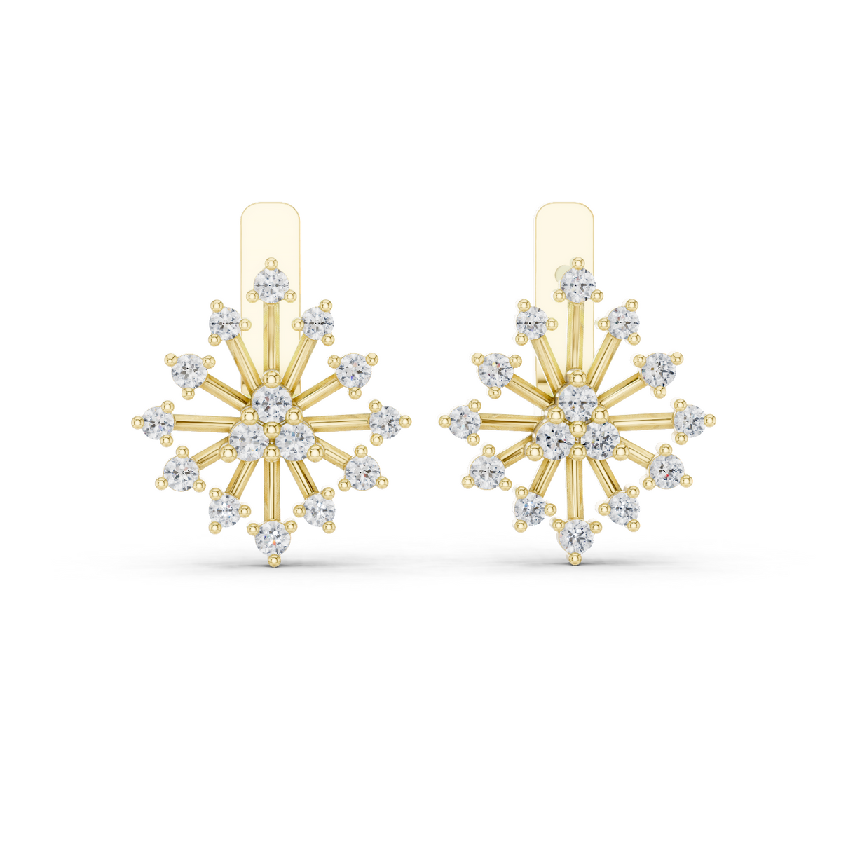 Lab Grown Diamond Starburst Stud Earrings