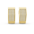Lab Grown Diamond Pavé Bar Huggie Earrings in yellow gold
