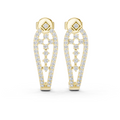 Yellow gold 0.50 ct lab grown diamond open teardrop drop earrings, front view