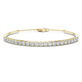Yellow gold diamond bar bangle bracelet, close-up view