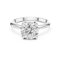 White gold 1.5 CT lab grown diamond round cut solitaire ring, front view